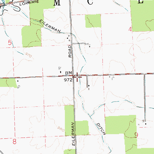 Topographic Map of Eilerman Ditch, OH