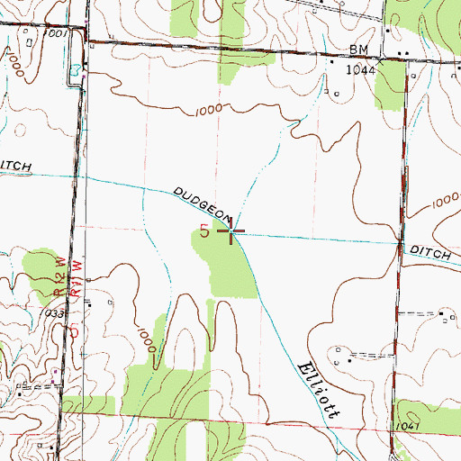Topographic Map of Elliott Run, OH
