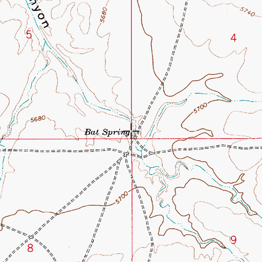 Topographic Map of Bat Spring, AZ