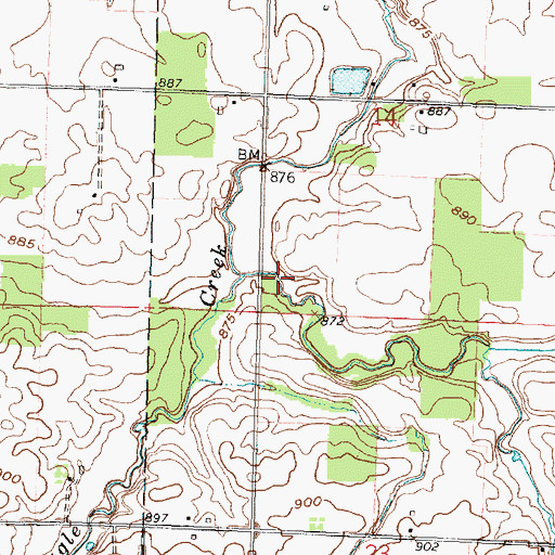 Topographic Map of Flat Branch, OH
