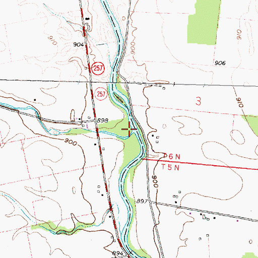Topographic Map of Fulton Creek, OH