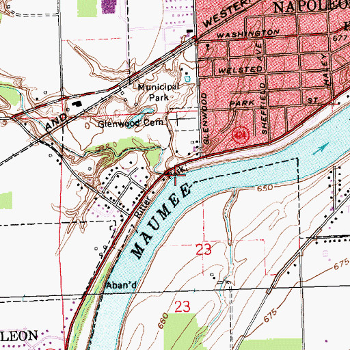 Topographic Map of Garrett Creek, OH