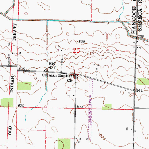 Topographic Map of German Baptist Church, OH