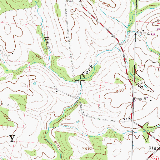 Topographic Map of Gordon Run, OH