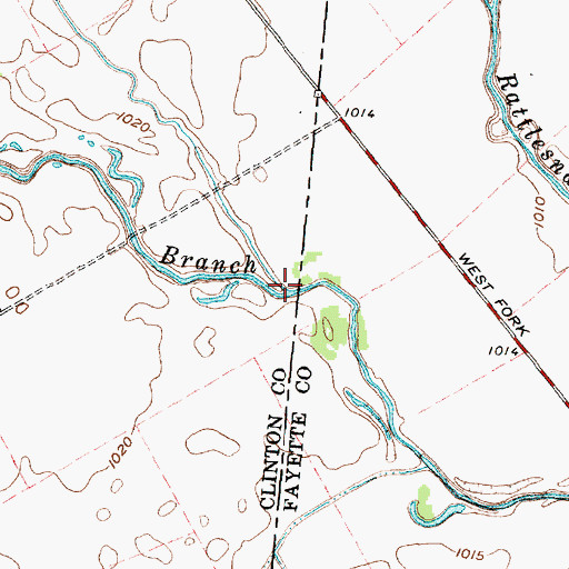 Topographic Map of Grassy Branch, OH