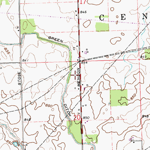 Topographic Map of Green Ditch, OH