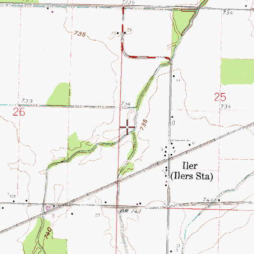Topographic Map of Harrison Creek, OH