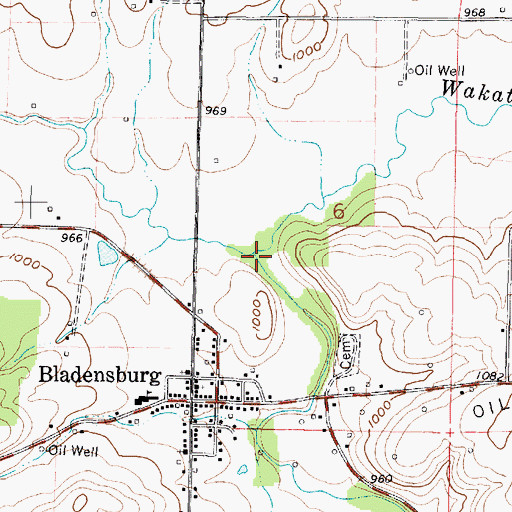 Topographic Map of Harrod Run, OH