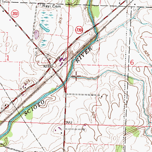 Topographic Map of Honey Creek, OH