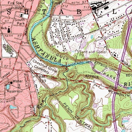 Topographic Map of Hubbard Run, OH