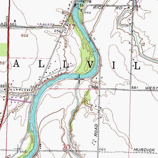Topographic Map of Indian Creek, OH