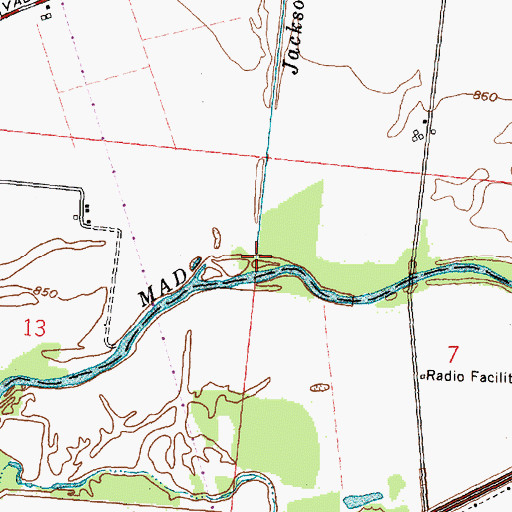 Topographic Map of Jackson Creek, OH