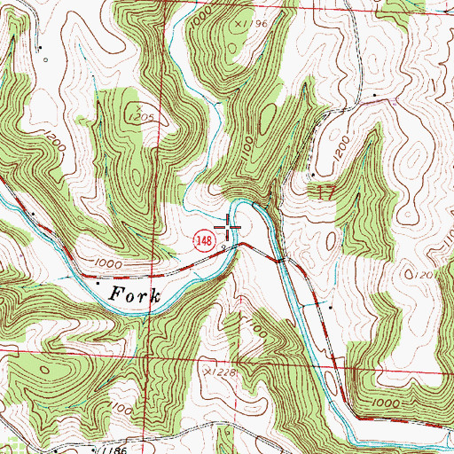 Topographic Map of Jakes Run, OH