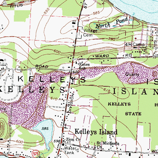 Topographic Map of Kelleys Island, OH