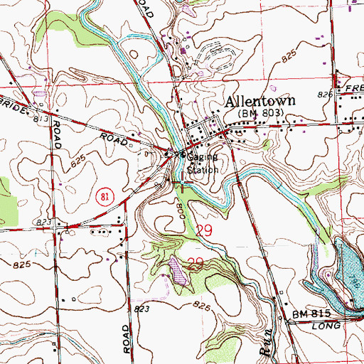 Topographic Map of Kessler Run, OH
