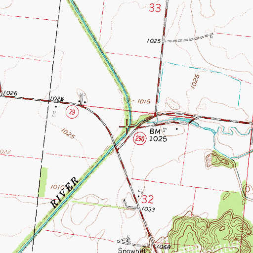 Topographic Map of Kings Creek, OH