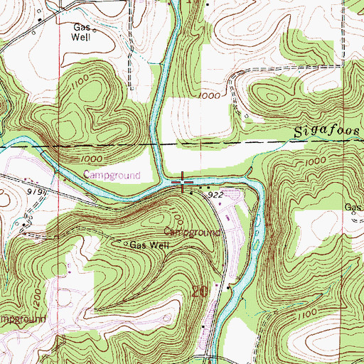 Topographic Map of Lake Fork Mohican River, OH
