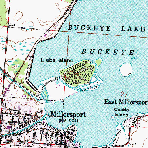 Topographic Map of Liebs Island, OH