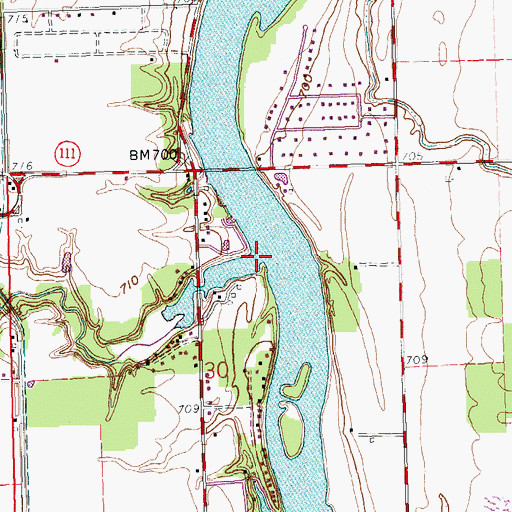 Topographic Map of Little Flatrock Creek, OH