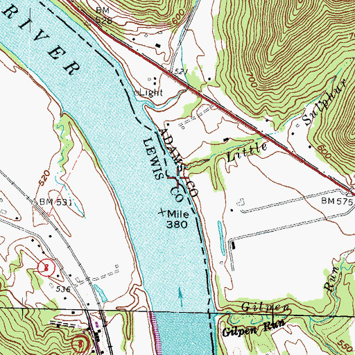 Topographic Map of Little Sulphur Creek, OH