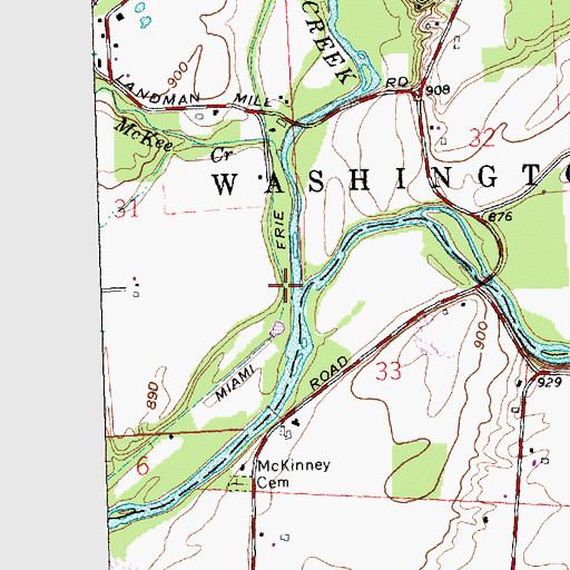 Topographic Map of Loramie Creek, OH