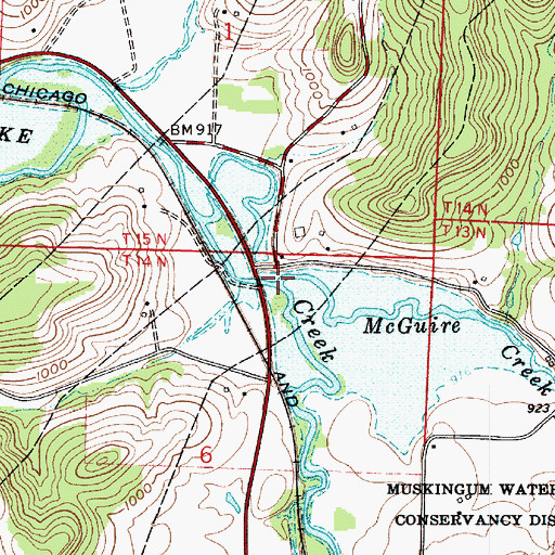 Topographic Map of McGuire Creek, OH