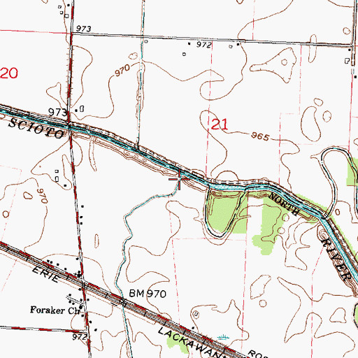 Topographic Map of McCoy Run, OH