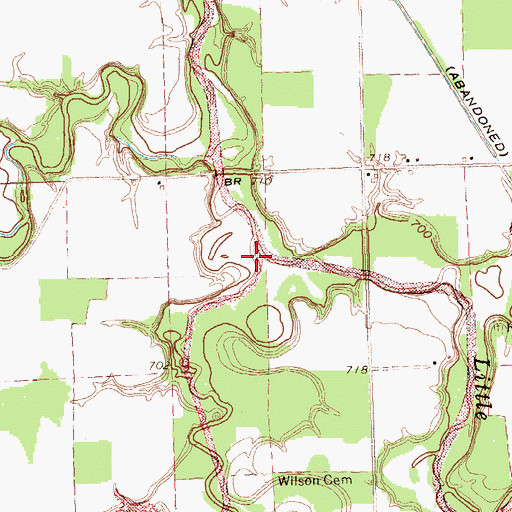 Topographic Map of Middle Creek, OH