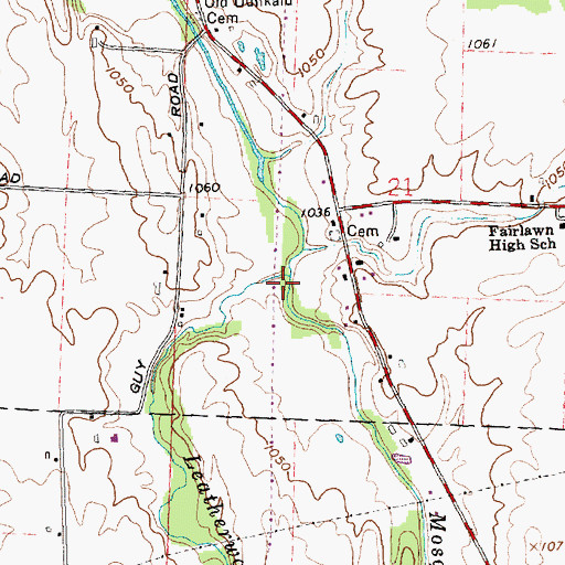 Topographic Map of Mosquito Creek, OH