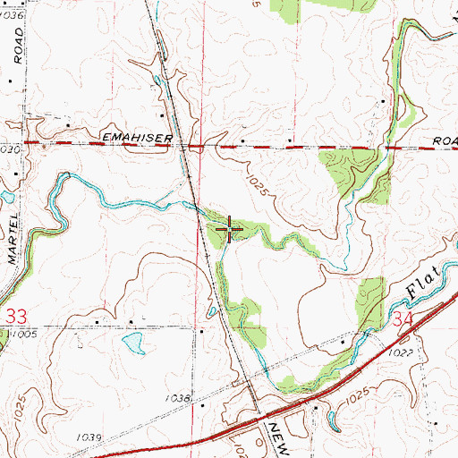 Topographic Map of Noblet Drain, OH