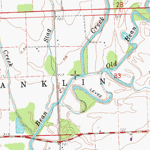 Topographic Map of Old Bean Creek, OH