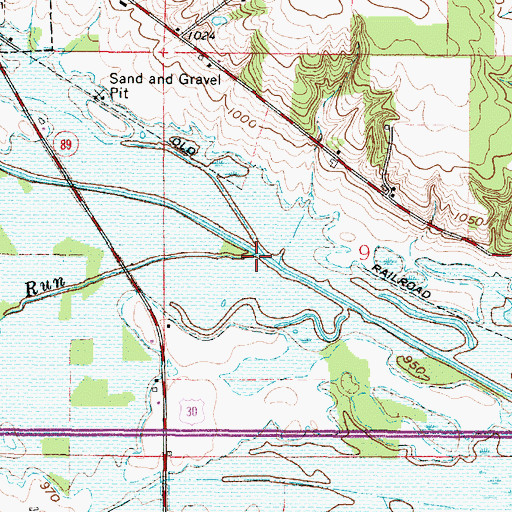 Topographic Map of Oldtown Run, OH