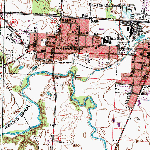 Topographic Map of PawPaw Creek, OH