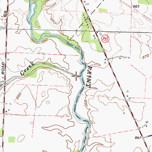 Topographic Map of Pone Creek, OH