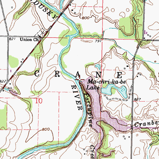 Topographic Map of Porcupine Creek, OH