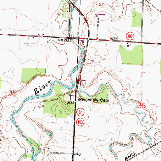 Topographic Map of Potato Run, OH