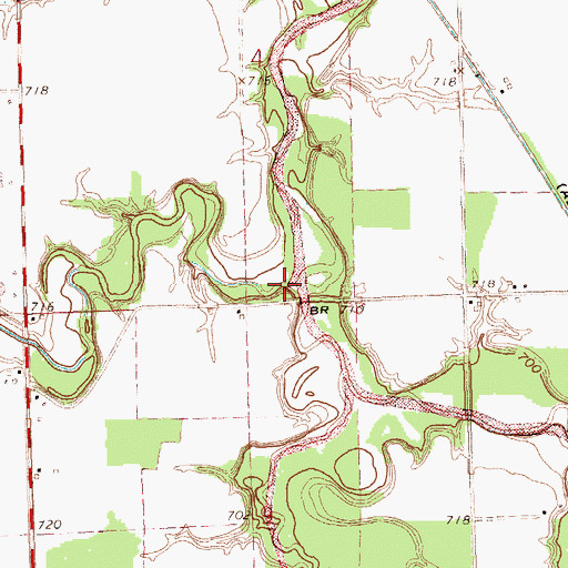 Topographic Map of Prairie Creek, OH