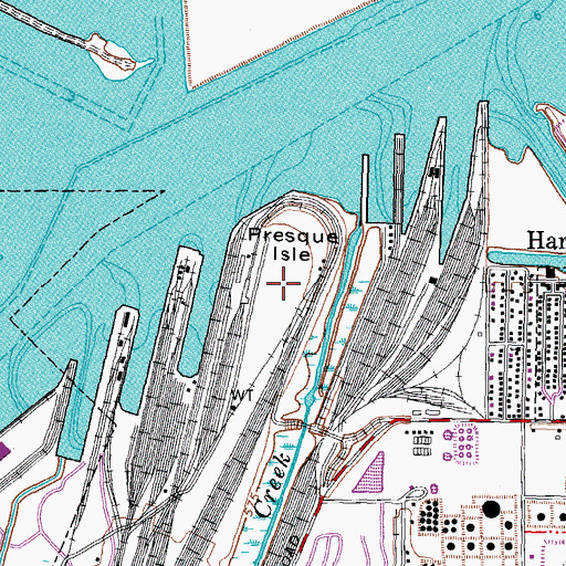 Topographic Map of Presque Isle, OH