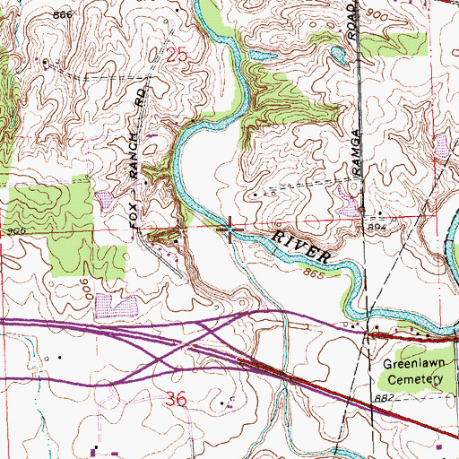 Topographic Map of Pusheta Creek, OH