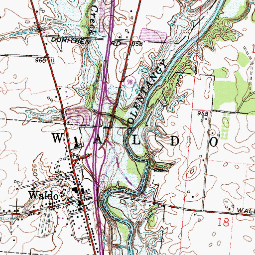 Topographic Map of Qu Qua Creek, OH