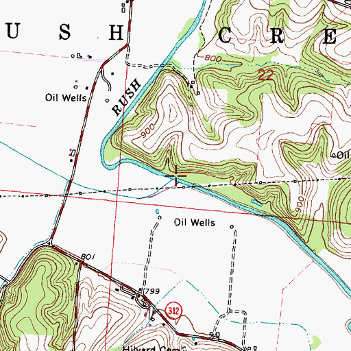 Topographic Map of Raccoon Run, OH