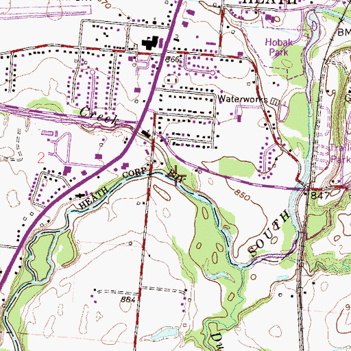Topographic Map of Ramp Creek, OH