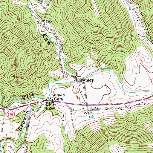 Topographic Map of Randall Run, OH