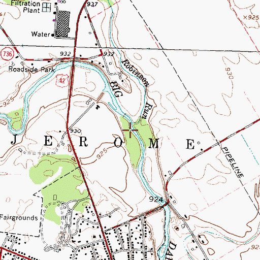 Topographic Map of Robinson Run, OH
