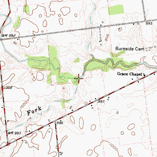 Topographic Map of Rocky Fork, OH