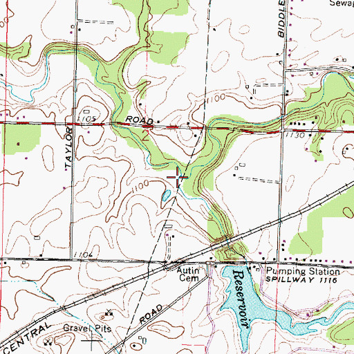 Topographic Map of Rocky Fork, OH