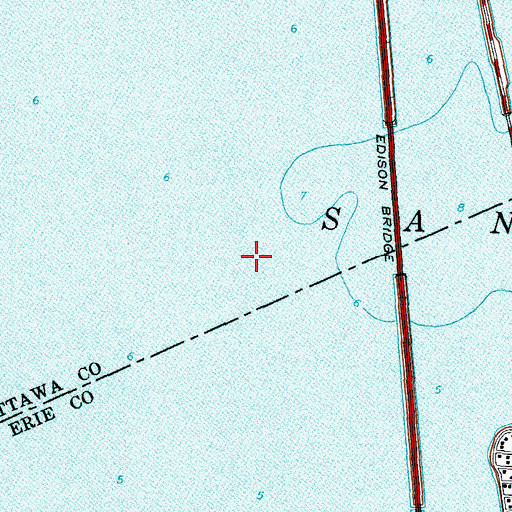 Topographic Map of Sandusky Bay, OH