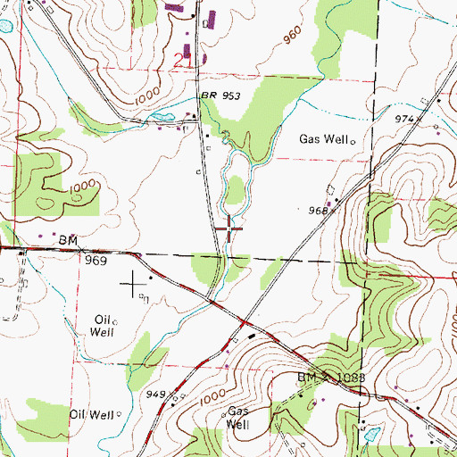 Topographic Map of Sapps Run, OH