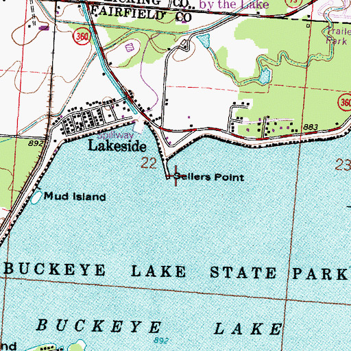 Topographic Map of Sellers Point, OH