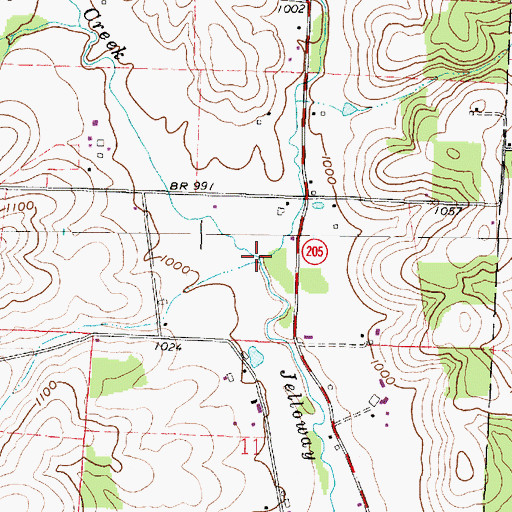 Topographic Map of Shadley Valley Creek, OH